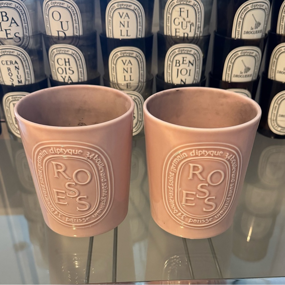 diptyque empty Roses 600gram Medium candle vessel / pot